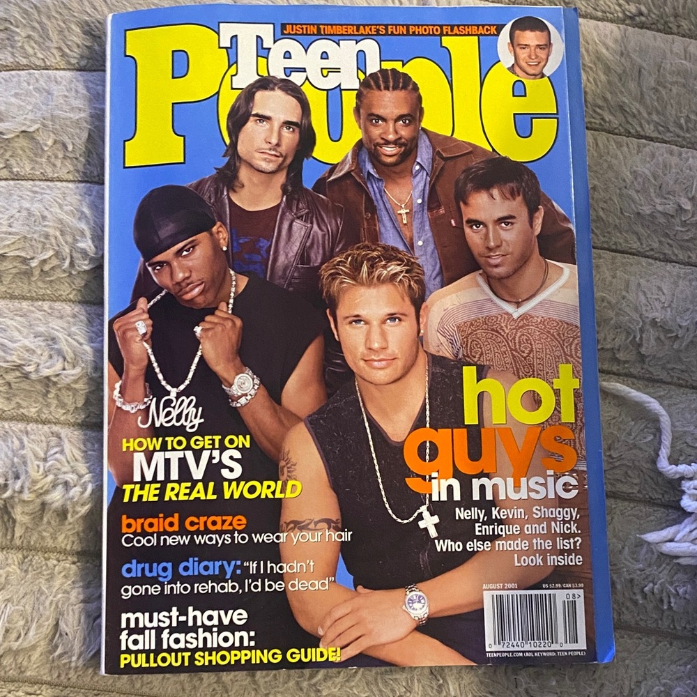 Vintage teen People Magazine - Hot Guys in Music Cover august 2001